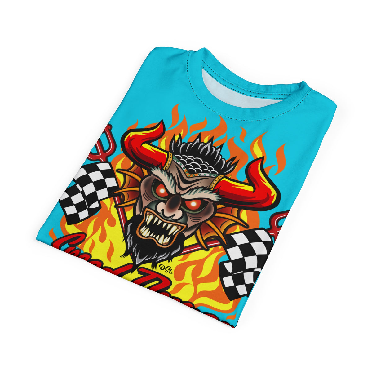 Speed Demon Customs Ice Blue Super Tee — Extreme Edgy Graphics - Bad Attitude Custom Biker Riding Gear