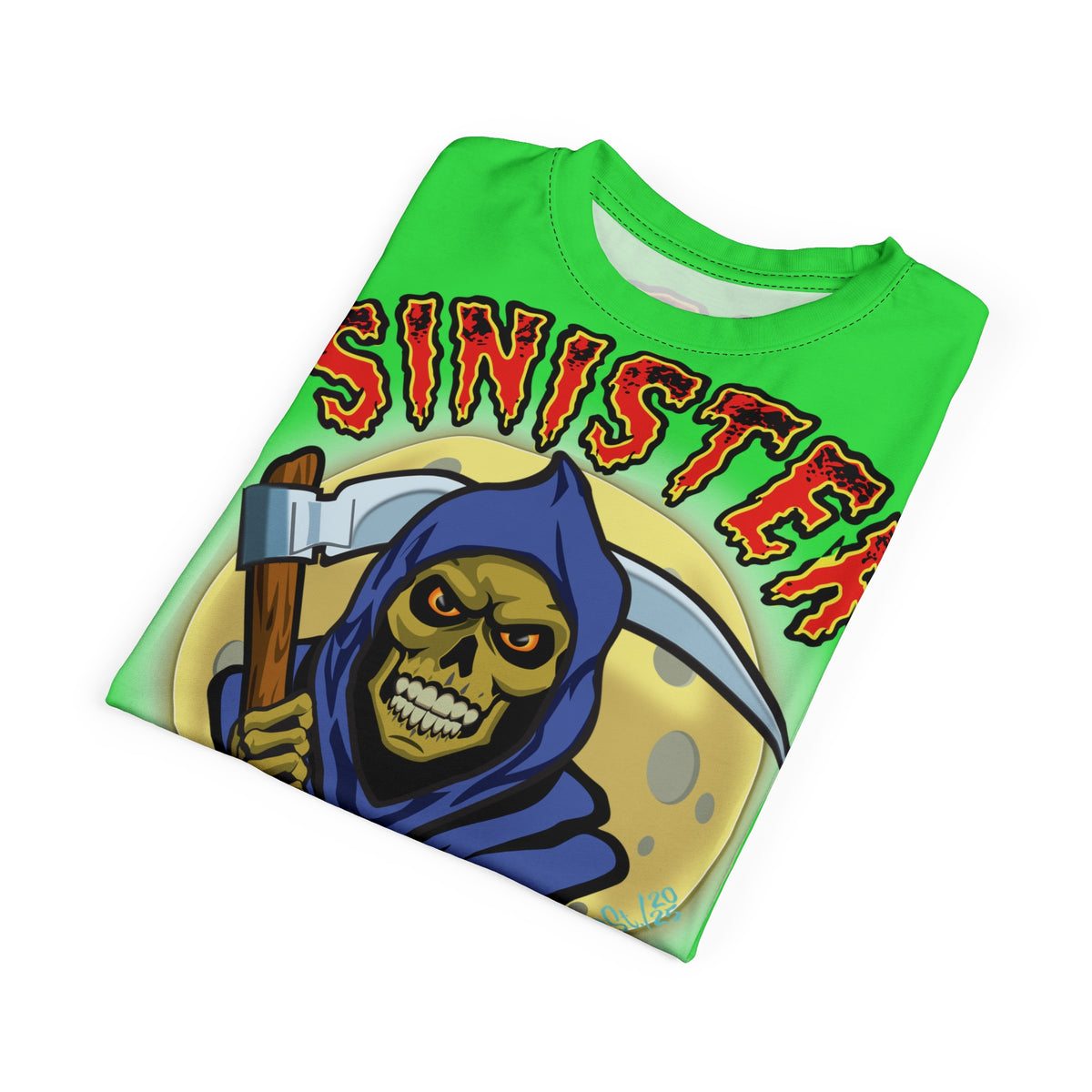 Very Special Sinister Choppers Reaper HiViZ Super Tee - Gothic Graphic T-Shirt for Motorcycle Riders