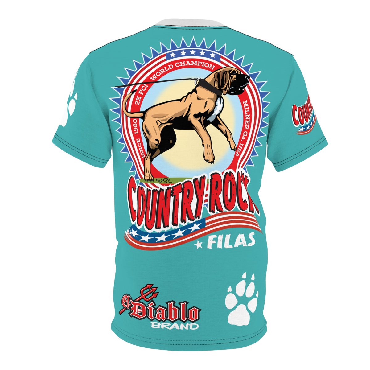 Copy of Country Rock Filas Graphic Super Tee — El Diablo Brand Paw Print T-Shirt 4Braylee