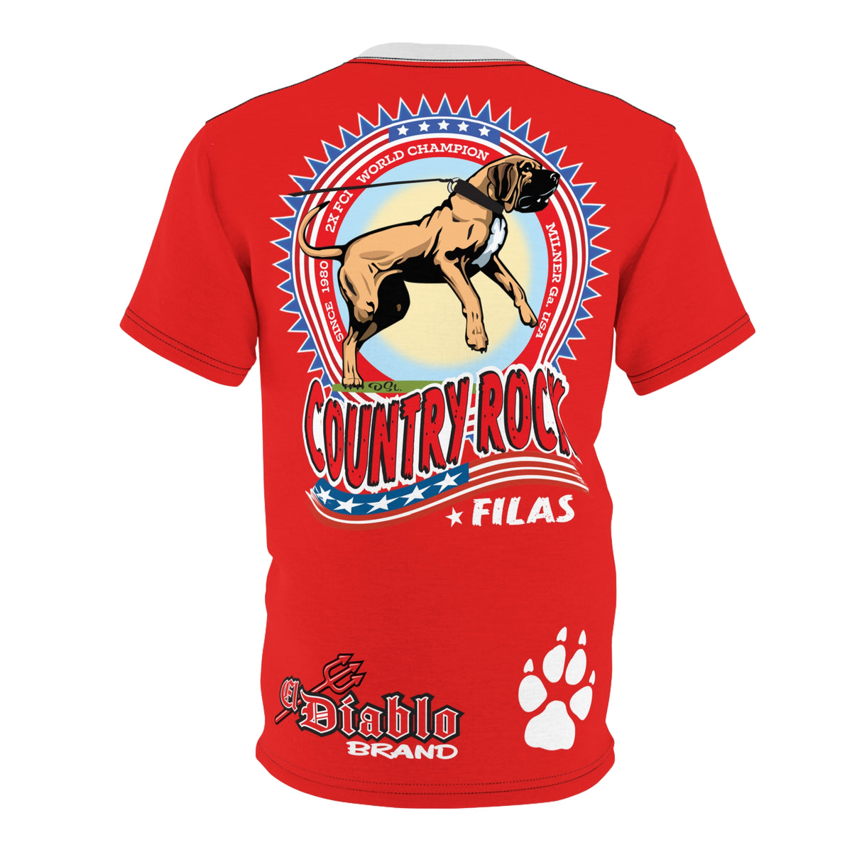 Country Rock Filas Graphic Super Tee — El Diablo Brand Paw Print T-Shirt