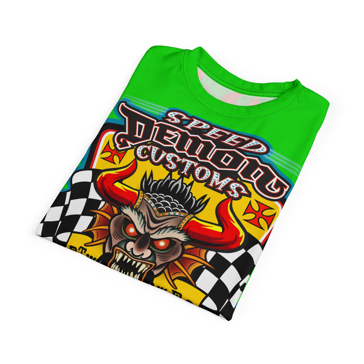 Very Special Speed Demon Customs HiViZ Super Tee — Extreme Edgy Graphics - Bad Attitude Custom Biker Riding Gear