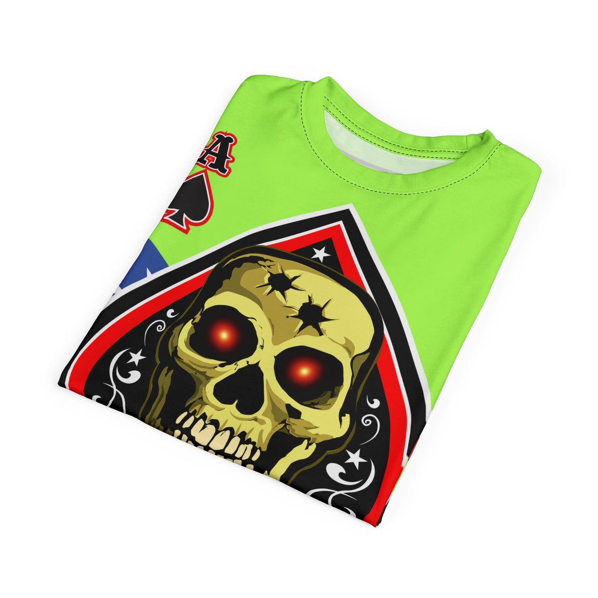 American Custom Engines ACE - Very Special Lumina Green Ace of Spades Death Card High visibility Graphics