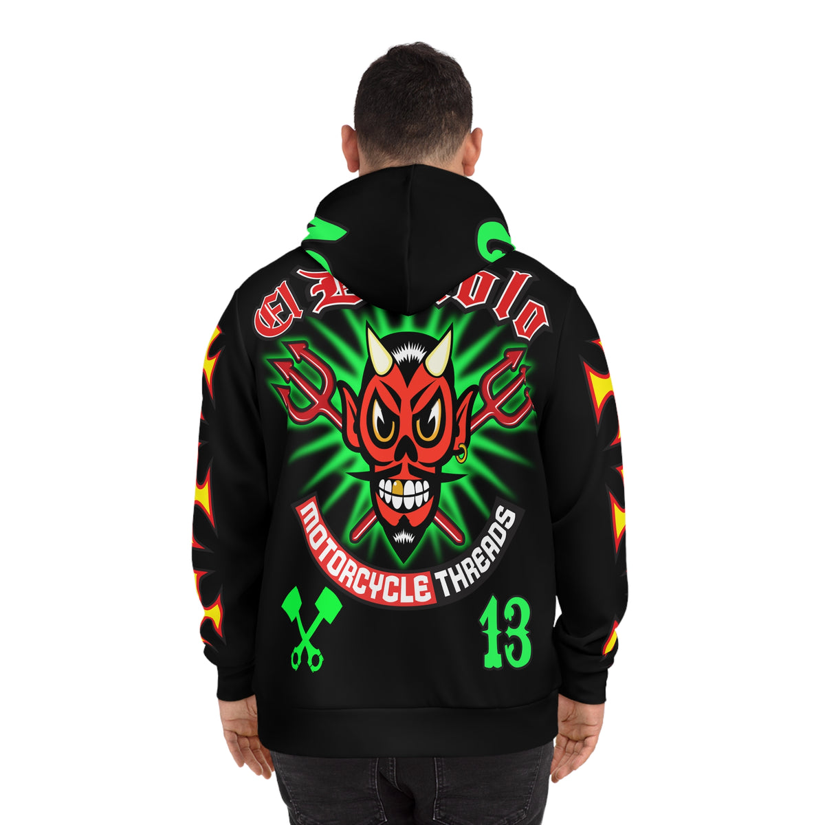 Hoodz El Diablo Brand Company HiViz Fashion Hoodie, Bikers Badass Hoodie