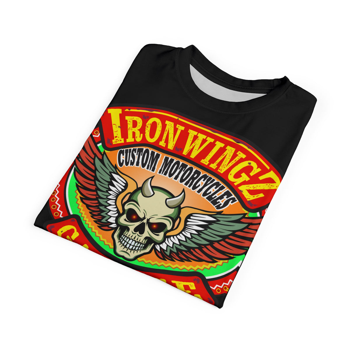 Iron Wingz Custom Motorcycle Unisex Super Tee - Bold Graphic Tee for Bikers