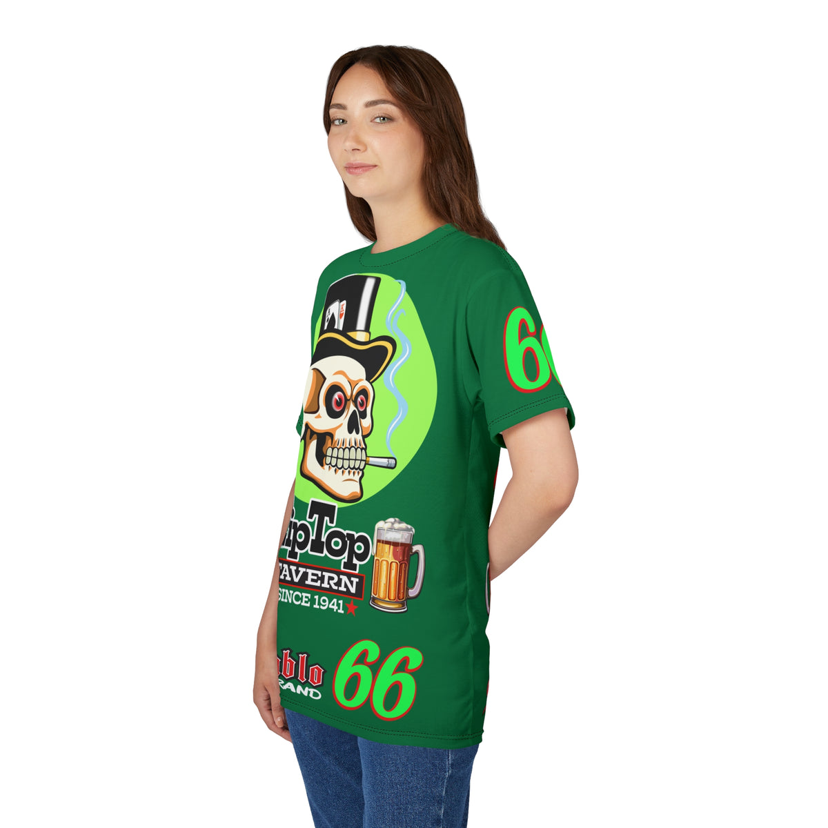 Tip Top Tavern Dive Bar Super Tee - Special Edition Mean Green + XL Graphics - America's Best Dive Bar - Bikes Beers Babes & Bros. - Biker Bar Tee