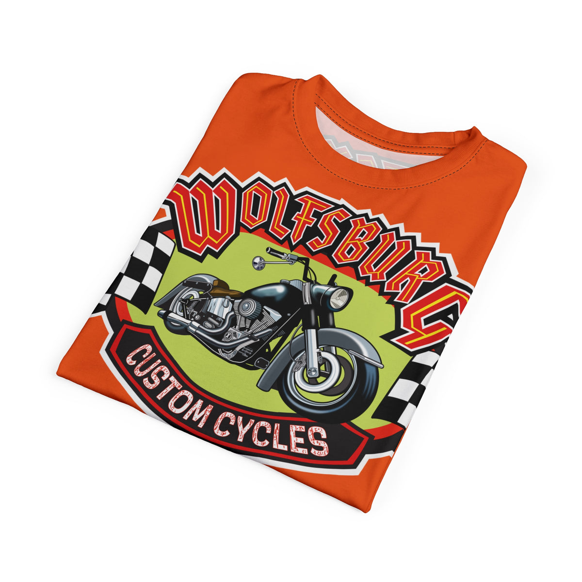 Wolfsburg Custom Cycles HiViz High Comfort Motorcycle Riders Super Tee