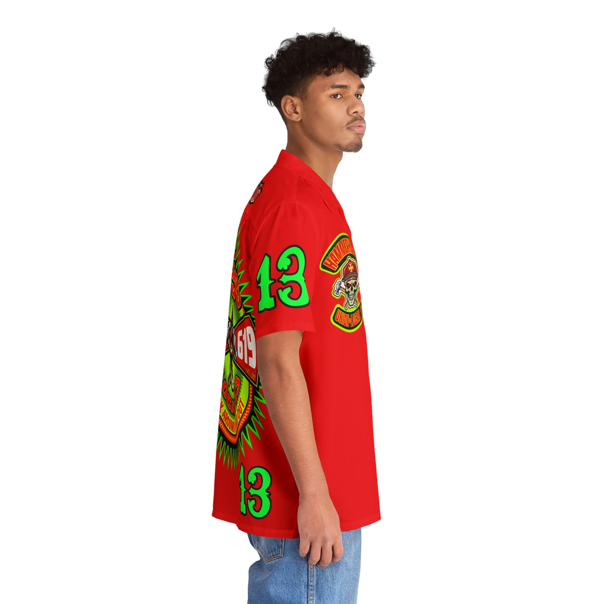 Big Bopper Men's Hawaiian Shirt - Loose, Comfortable Button Up Shirt for Easy Breezy Riding - Sizes to 5XL