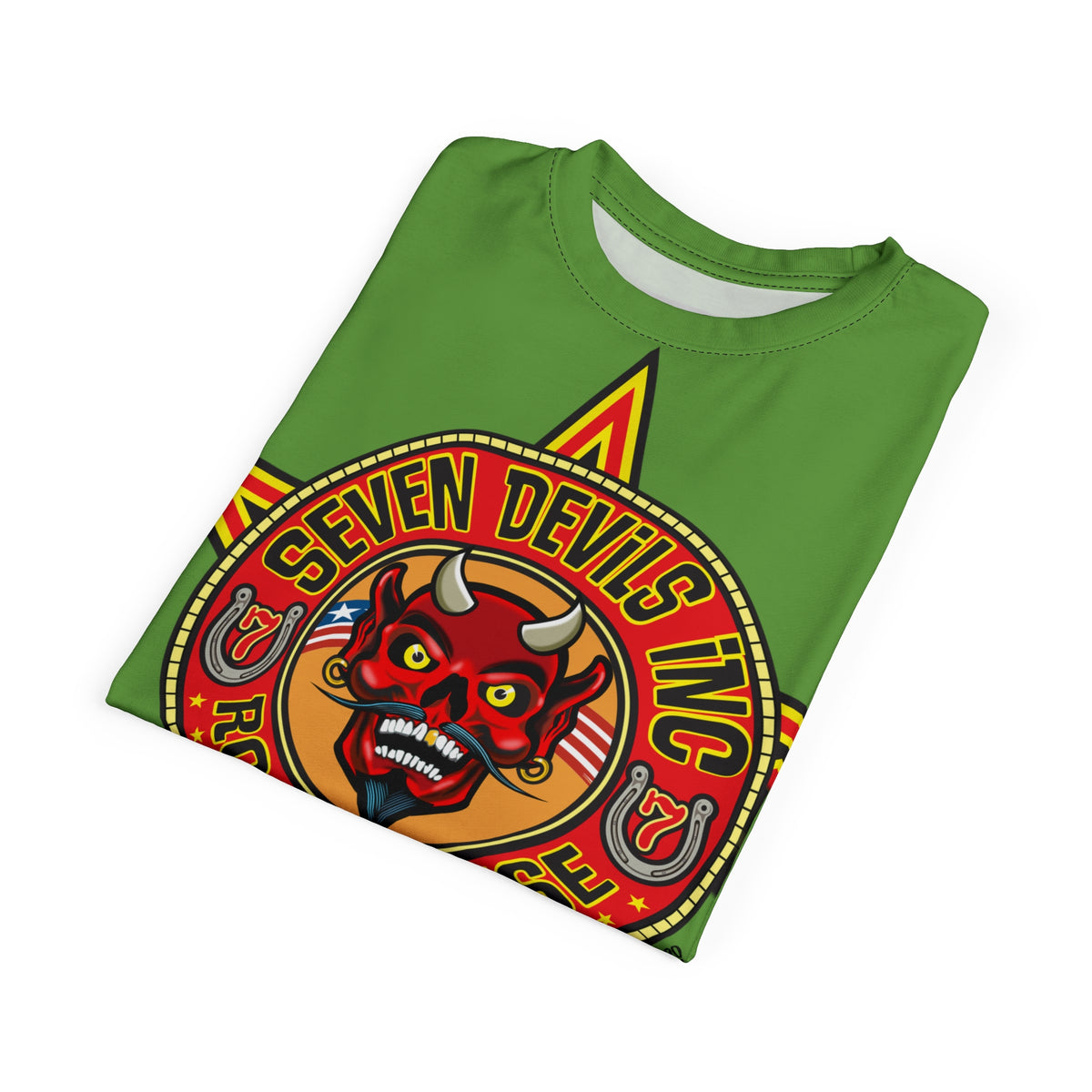 Seven Devils Inc. Roadhouse Electric Blue HiViz Design Super Tee, Edgy Biker Shirt, Special Motorcycle Riding Gear, Seven Devils Inc.