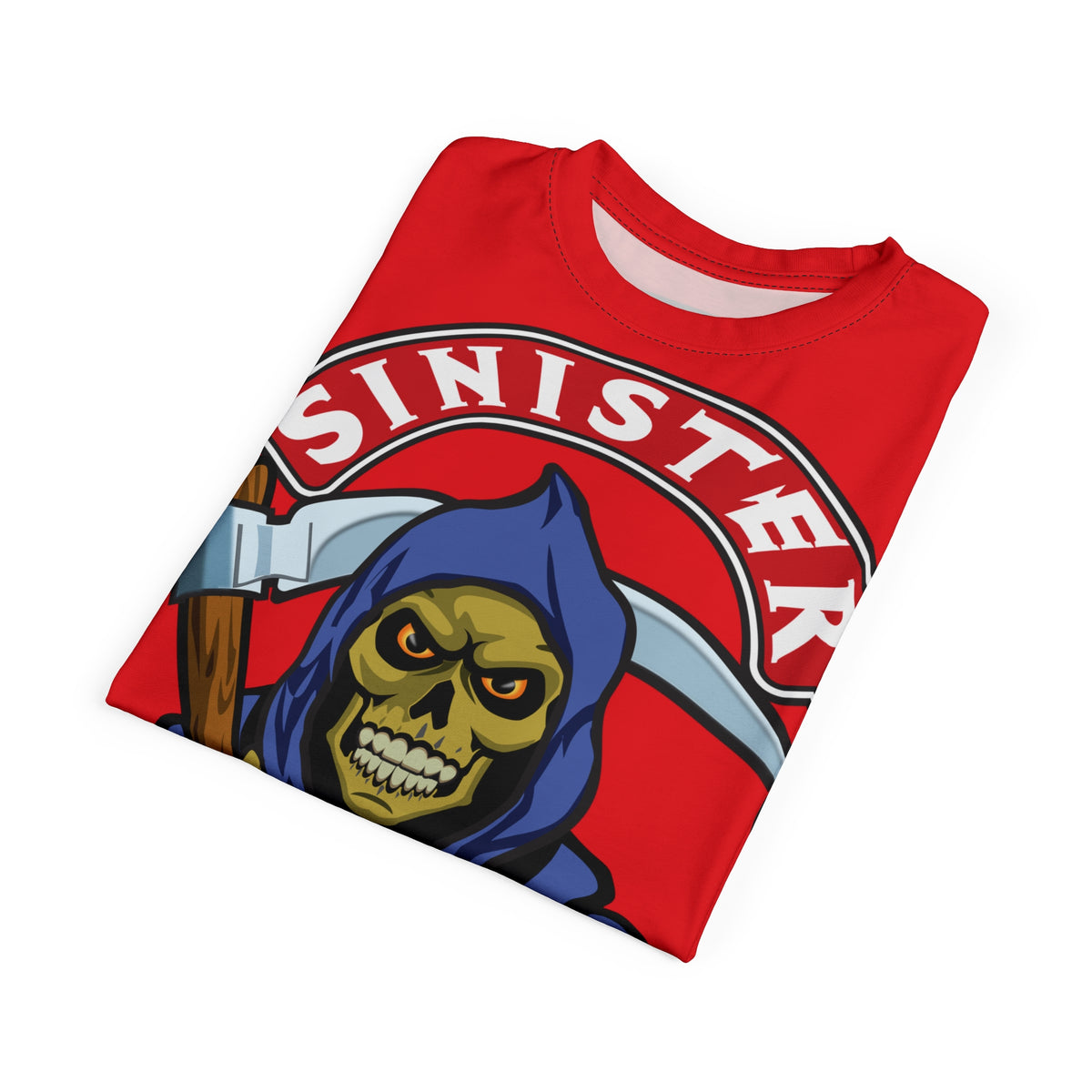 Sinister Choppers Grimm Reaper HiViz Super Tee - Unisex Skull Design for Bikers