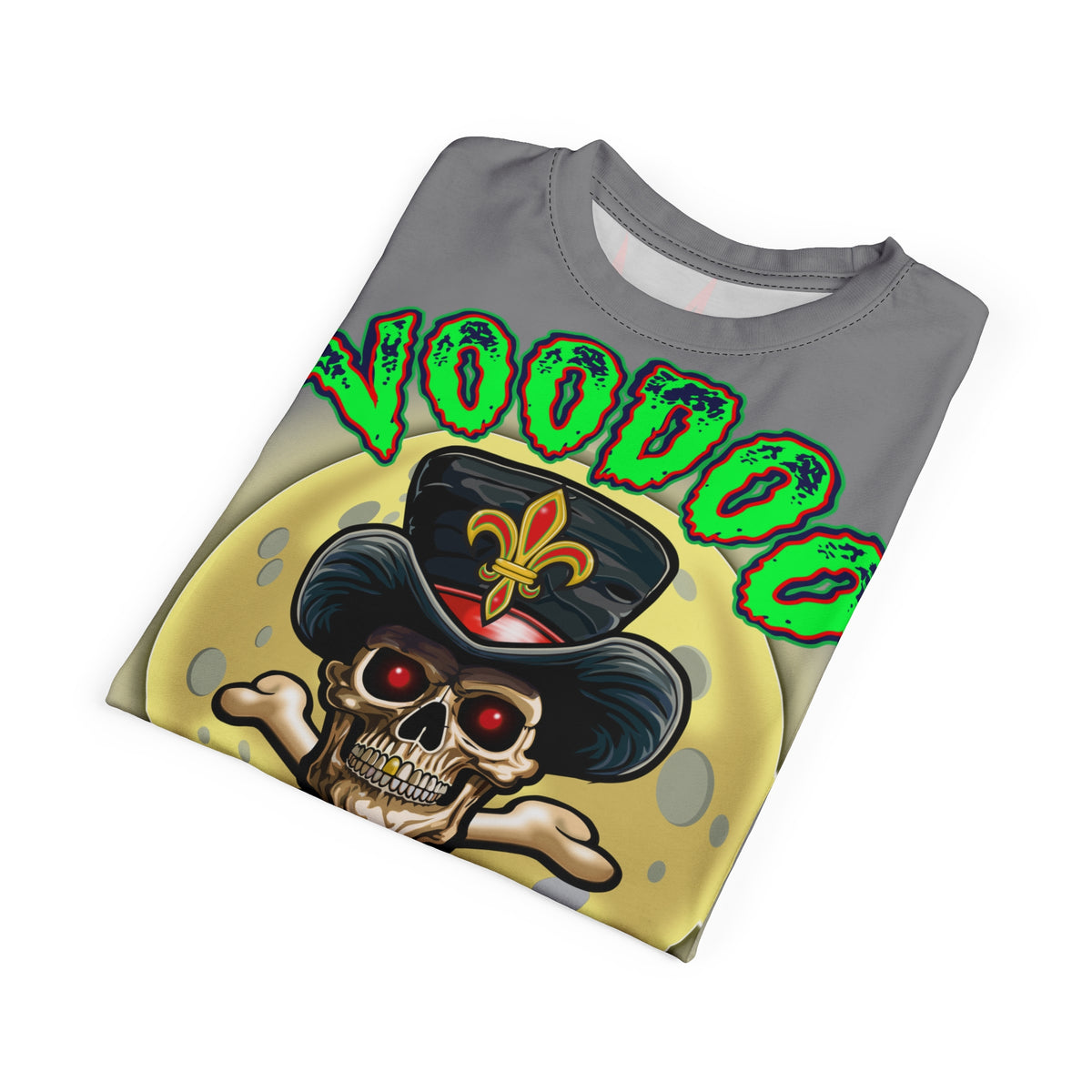 Voodoo Lucky 13 Motorcycles HiViz Grey Ghost Super Tee, Unique Graphic Tee, Custom Riding Apparel