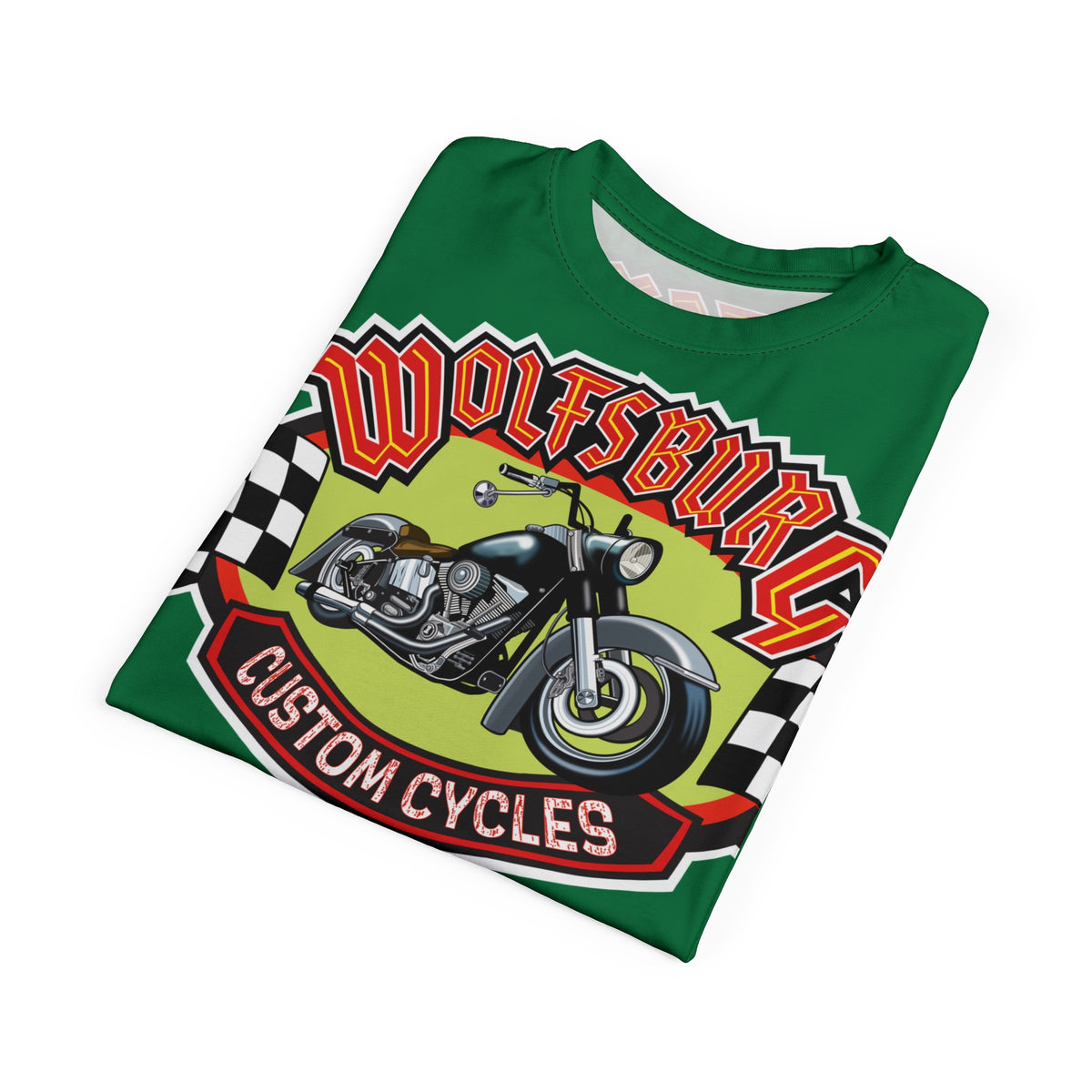 Wolfsburg Custom Cycles HiViz High Comfort Motorcycle Riders Super Tee