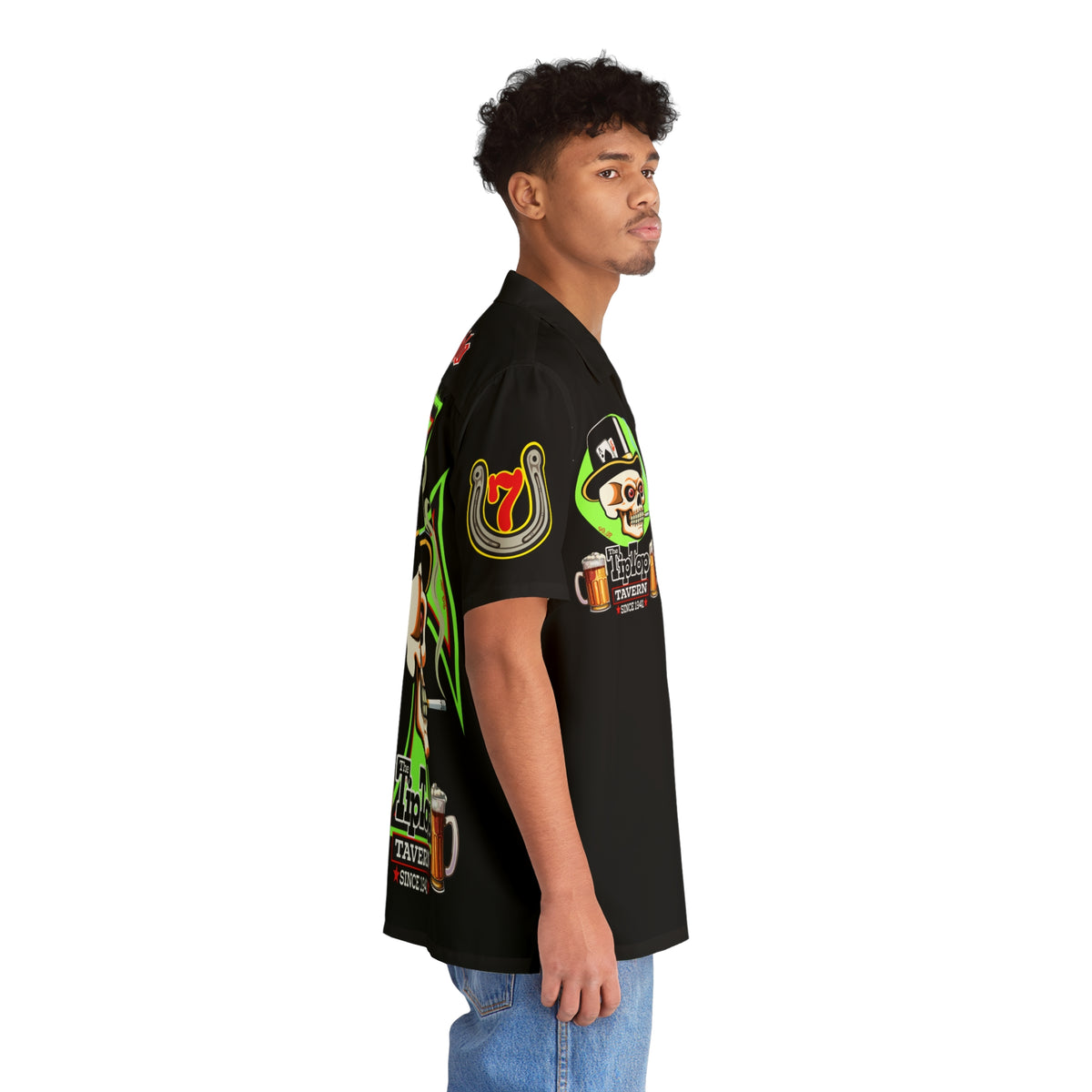 Big Bopper Men's Hawaiian Shirt - Loose, Comfortable Button Up Shirt for Easy Breezy Riding - Sizes to 5XL