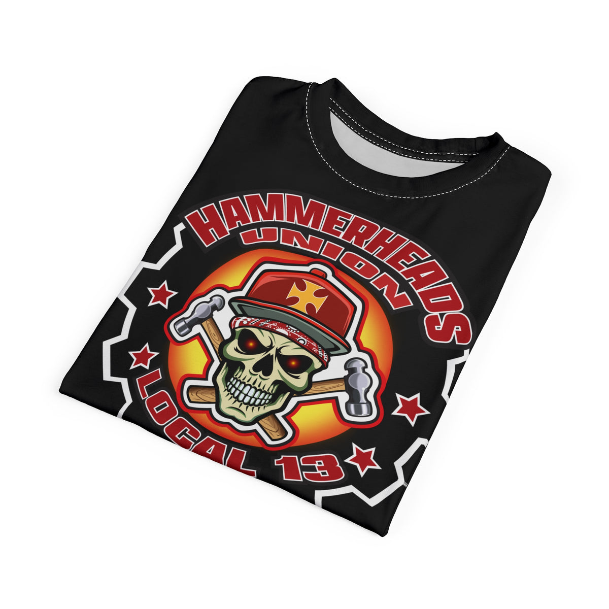 Hammerheads Union Local 13 Black Beauty - Hiviz Custom Motorcycle Riding Super Tee