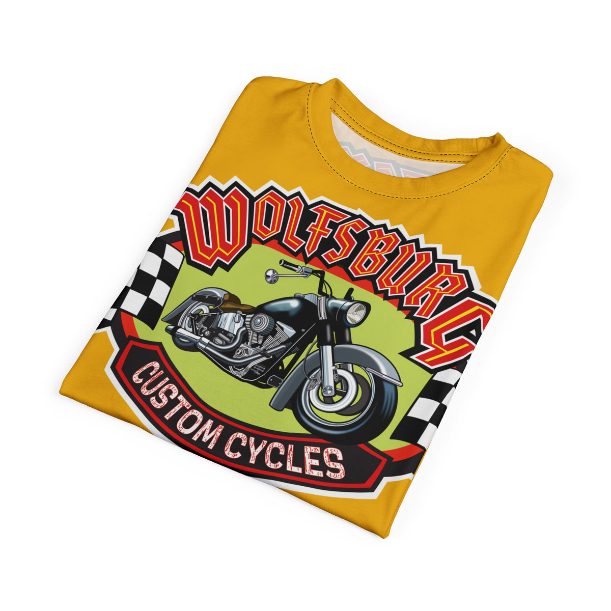 Wolfsburg Custom Cycles HiViz High Comfort Motorcycle Riders Super Tee