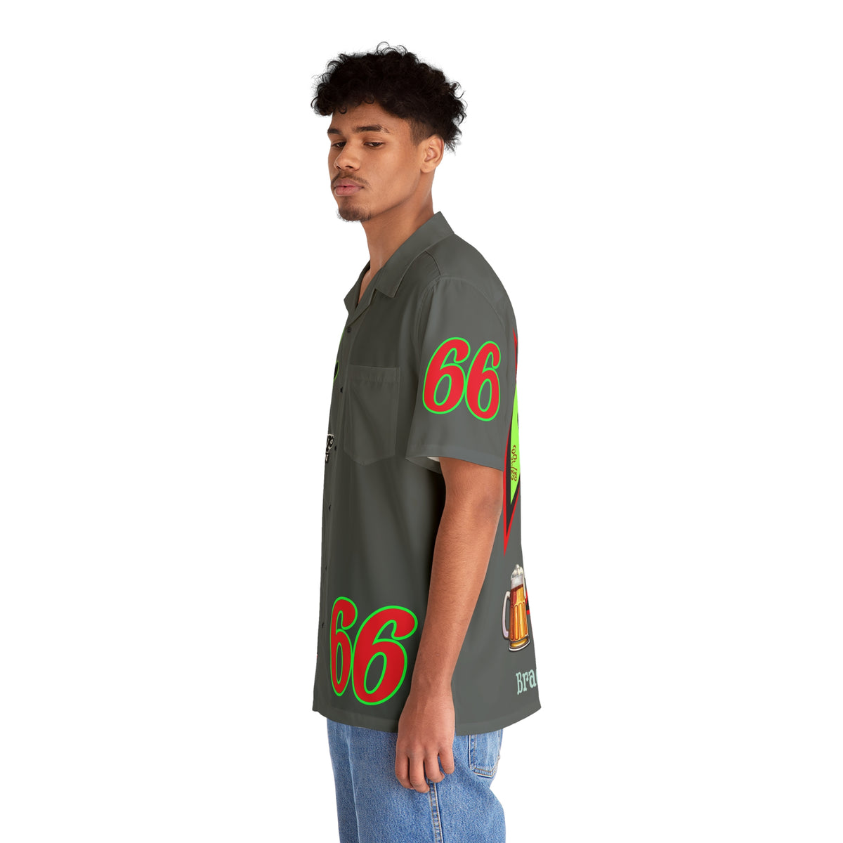 Big Bopper Men's Hawaiian Shirt - Loose, Comfortable Button Up Shirt for Easy Breezy Riding - Sizes to 5XL