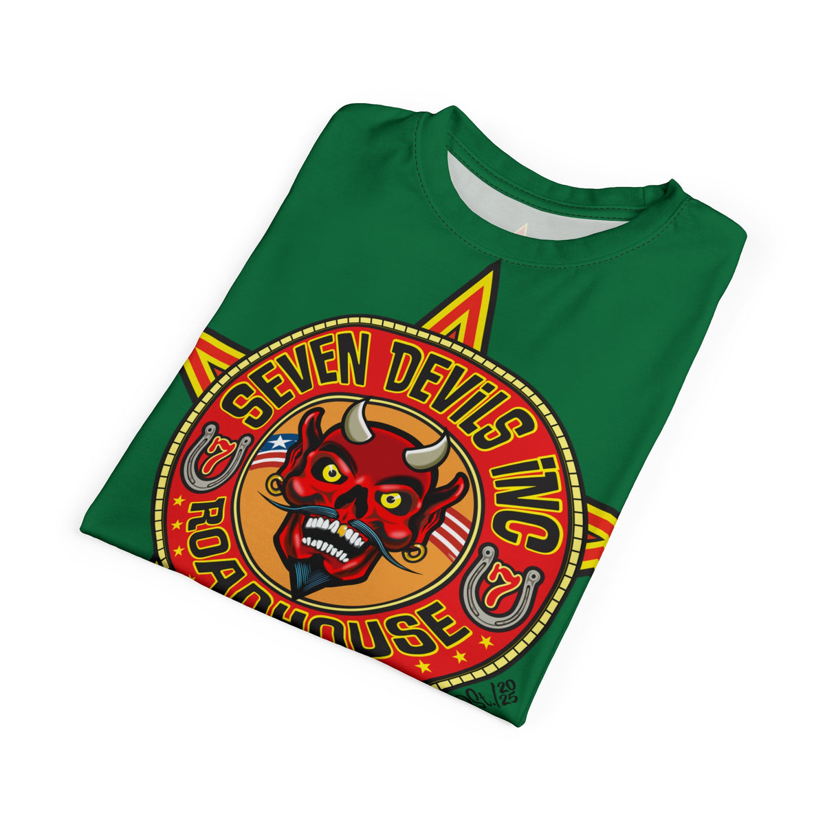 Seven Devils Inc. Roadhouse Deluxe HiViz Graphic Tee - Motorcycle Custom Riding Super Tee