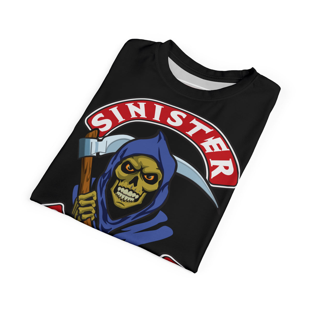 Sinister Choppers Reaper HiViz Super Tee - Spectacular Skull Design for Bikers