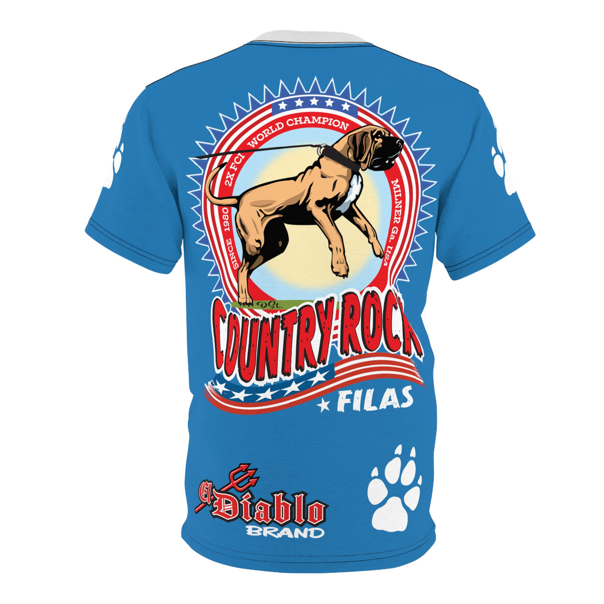 Country Rock Filas Graphic Super Tee — El Diablo Brand Paw Print T-Shirt