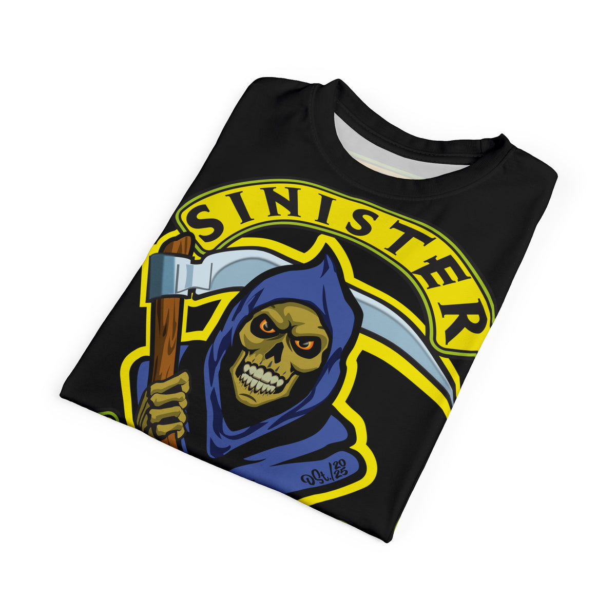 SRT Sinister Choppers Reaper Super Tee - Gothic Graphic T-Shirt for Motorcycle Riders