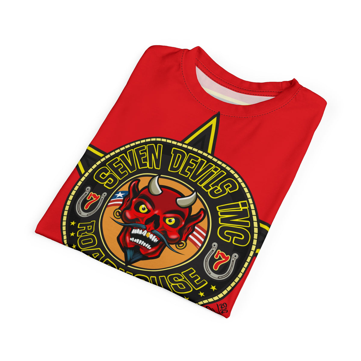 Seven Devils Inc. Roadhouse Bad in Black Super Tee — Extreme Edgy Graphics - Bad Attitude Custom Biker Riding Gear