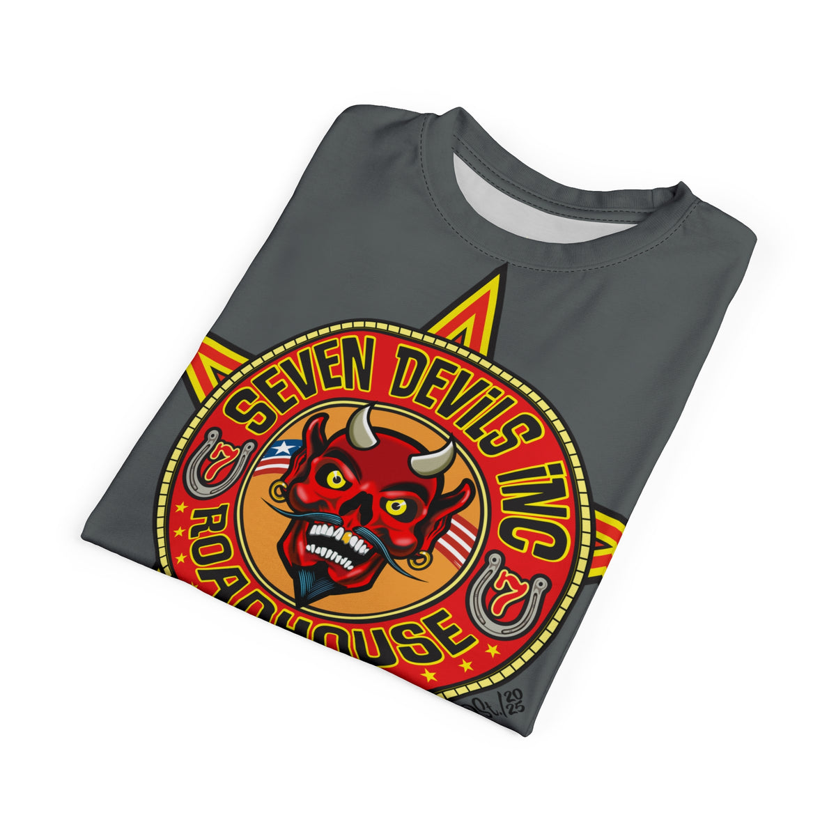 Seven Devils Inc. Roadhouse Deluxe HiViz Graphic Tee - Motorcycle Custom Riding Super Tee