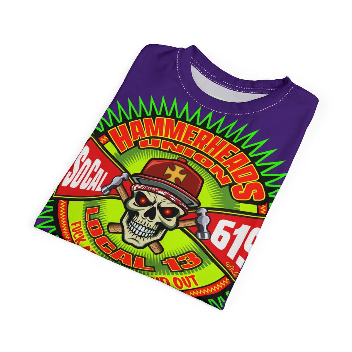 Hammerheads Union Local 13 - SoCal 619 Special Edition - Custom HiViz Motorcycle Riding Tee Shirt _ Super Comfort and Fit
