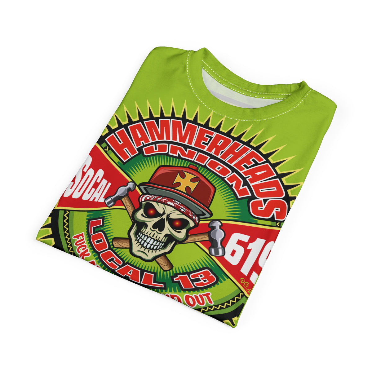 VERY Special Hammerheads Union Local 13 - Custom HiViz Motorcycle Riding Tee Shirt _ Super Comfort and Fit