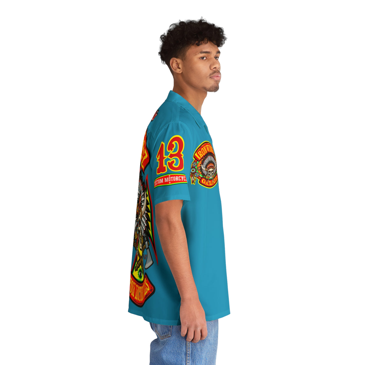 Big Bopper Men's Hawaiian Shirt - Loose, Comfortable Button Up Shirt for Easy Breezy Riding - Sizes to 5XL