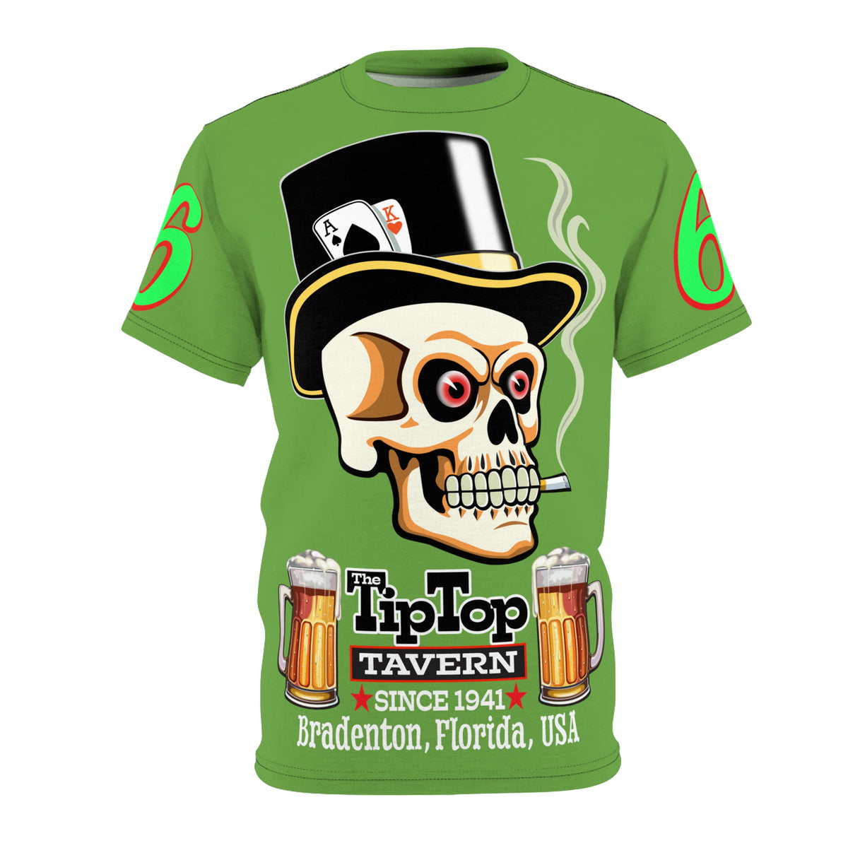 Tip Top Tavern Dive Bar Super Tee - Mean Green - Special Edition Graphics - America's Best Dive Bar - Bikes Beers Babes & Bros. - Biker Bar Tee