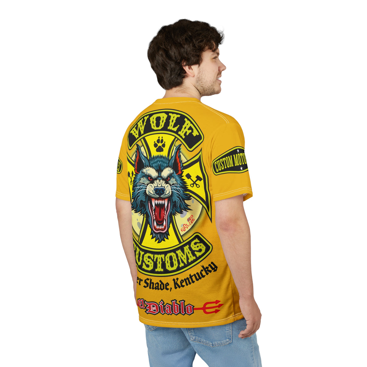 MWT Wolf Customs with XL HiViZ Graphics Super Tee —  The Best Biker Riding Tee EVER !!!