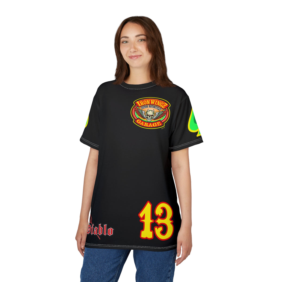 Iron Wingz Custom Motorcycle Unisex Super Tee - Bold Graphic Tee for Bikers