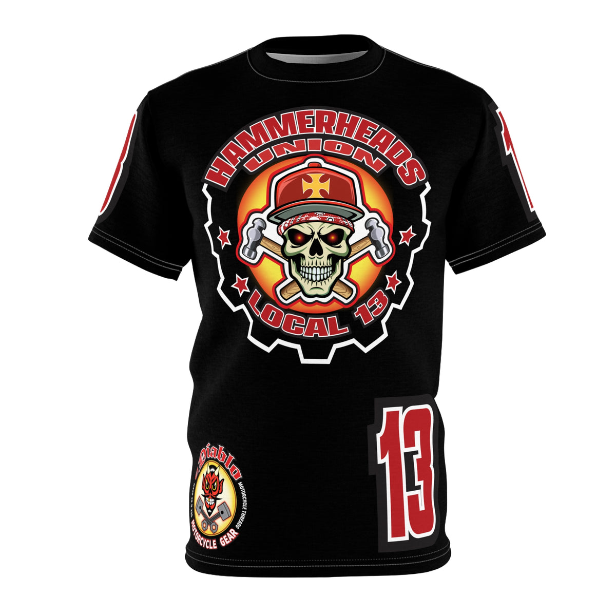 Hammerheads Union Local 13 Black Beauty - Hiviz Custom Motorcycle Riding Super Tee