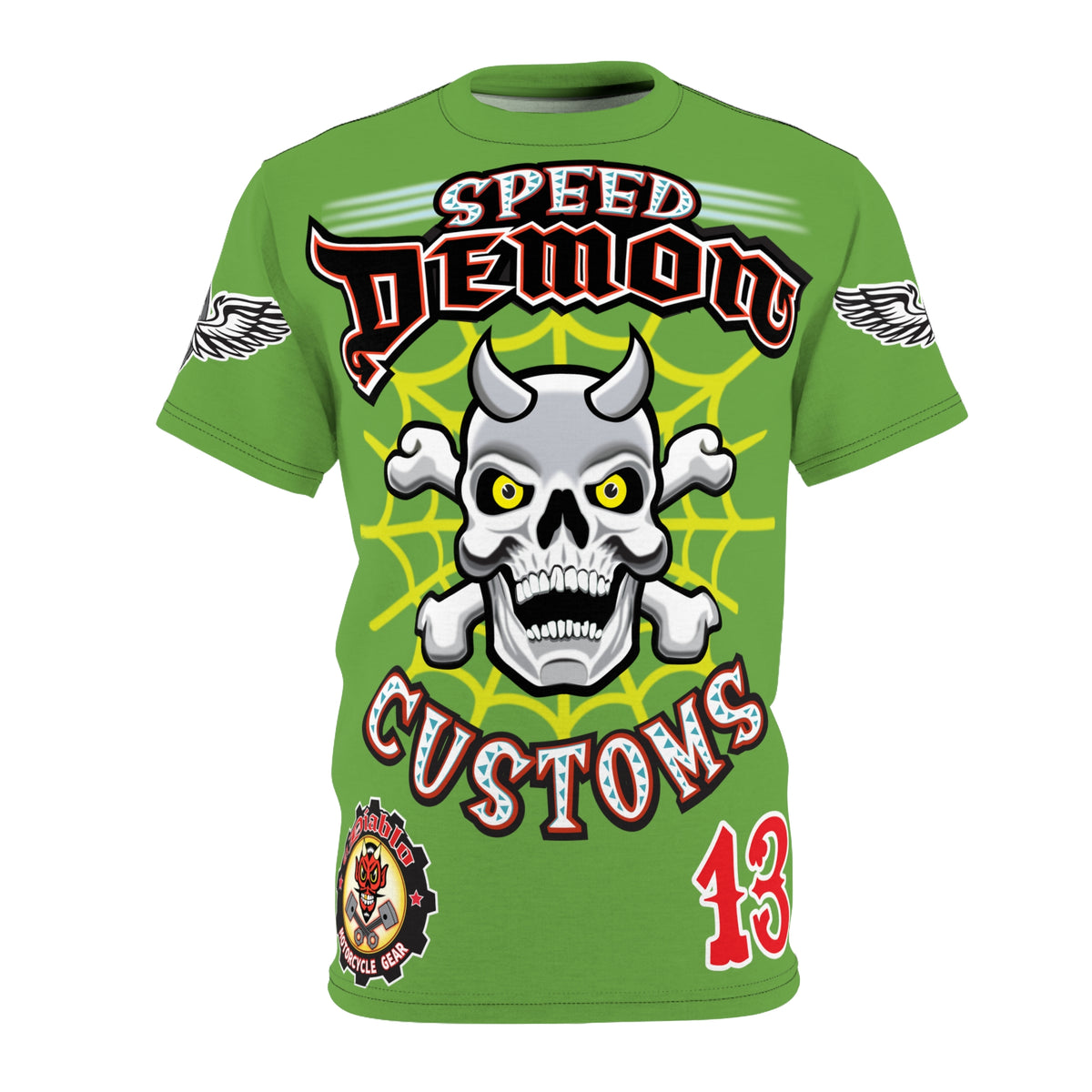 Speed Demon Customs Spectacular HiViz Super Tee - Devilishly Demented Bold Biker Design