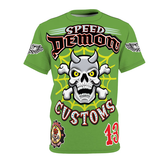 Speed Demon Customs Spectacular HiViz Super Tee - Devilishly Demented Bold Biker Design