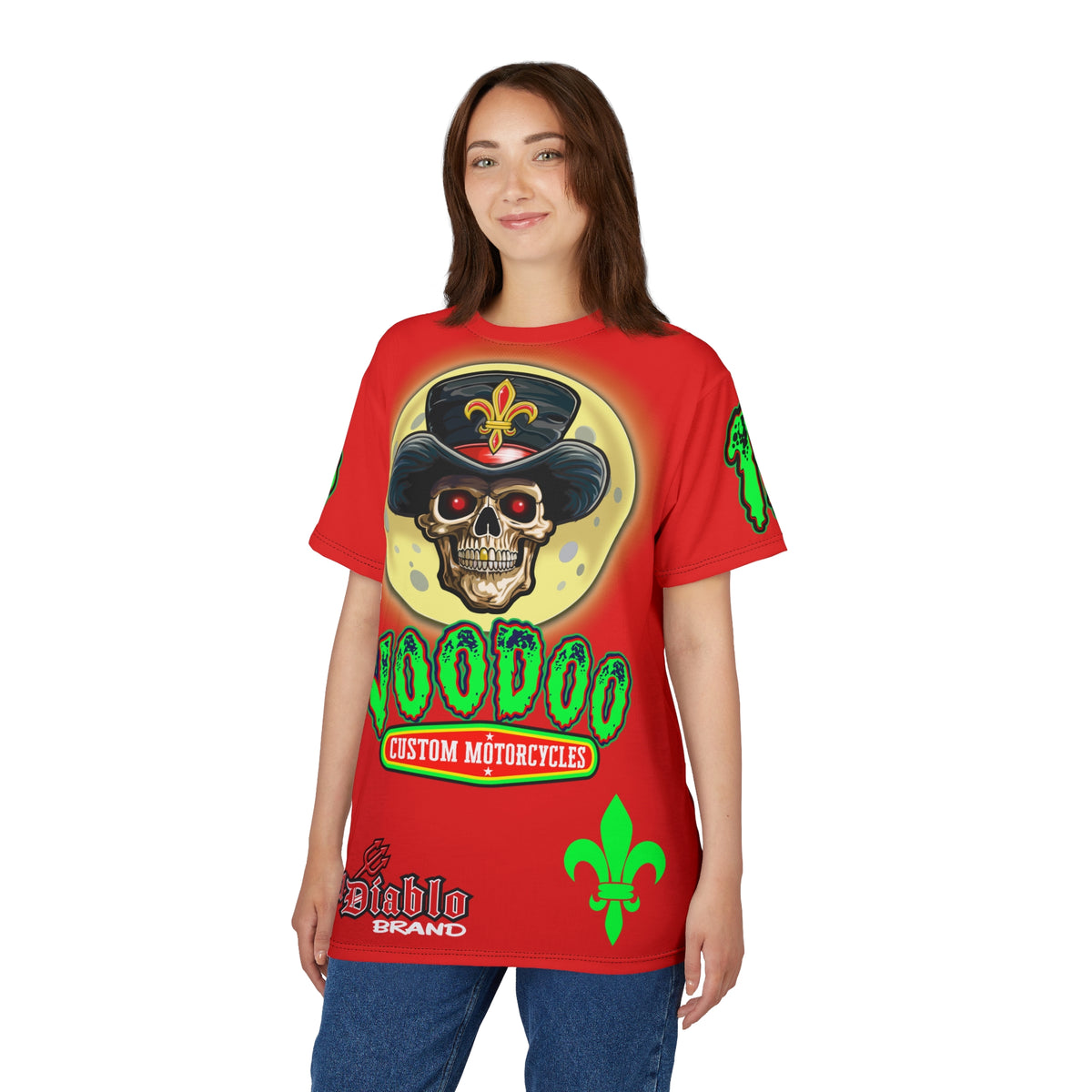 Voodoo Motorcycles HiViz Badass Super Tee, Unique Graphic Tee, Custom HiViZ Apparel