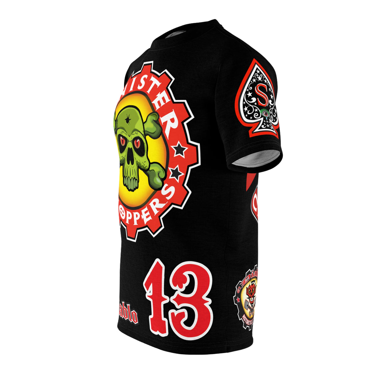 Sinister Choppers - BAD in BLACK - HiViz Custom Super Tee - High Performance Riding Wear