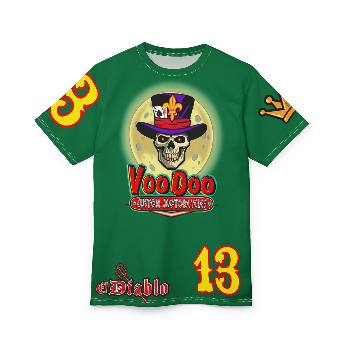 VooDoo Custom Motorcycles HiViz Unisex Graphic Biker Tee