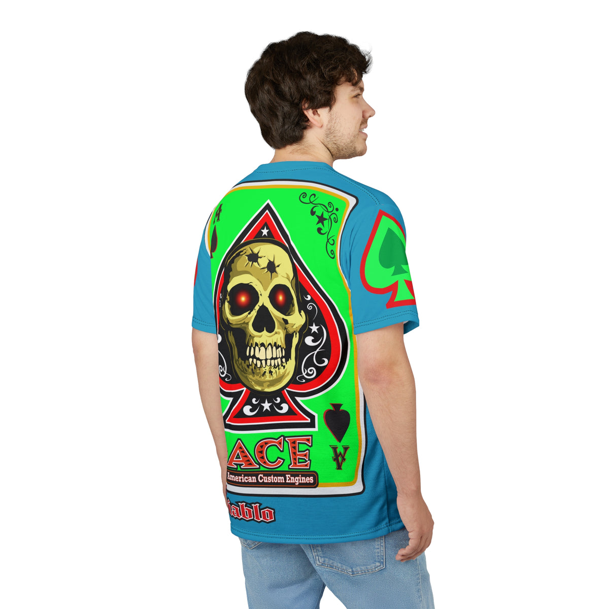 American Custom Engines ACE - Special Lumina Green  Ace of Spades Death Card High visibility Graphics