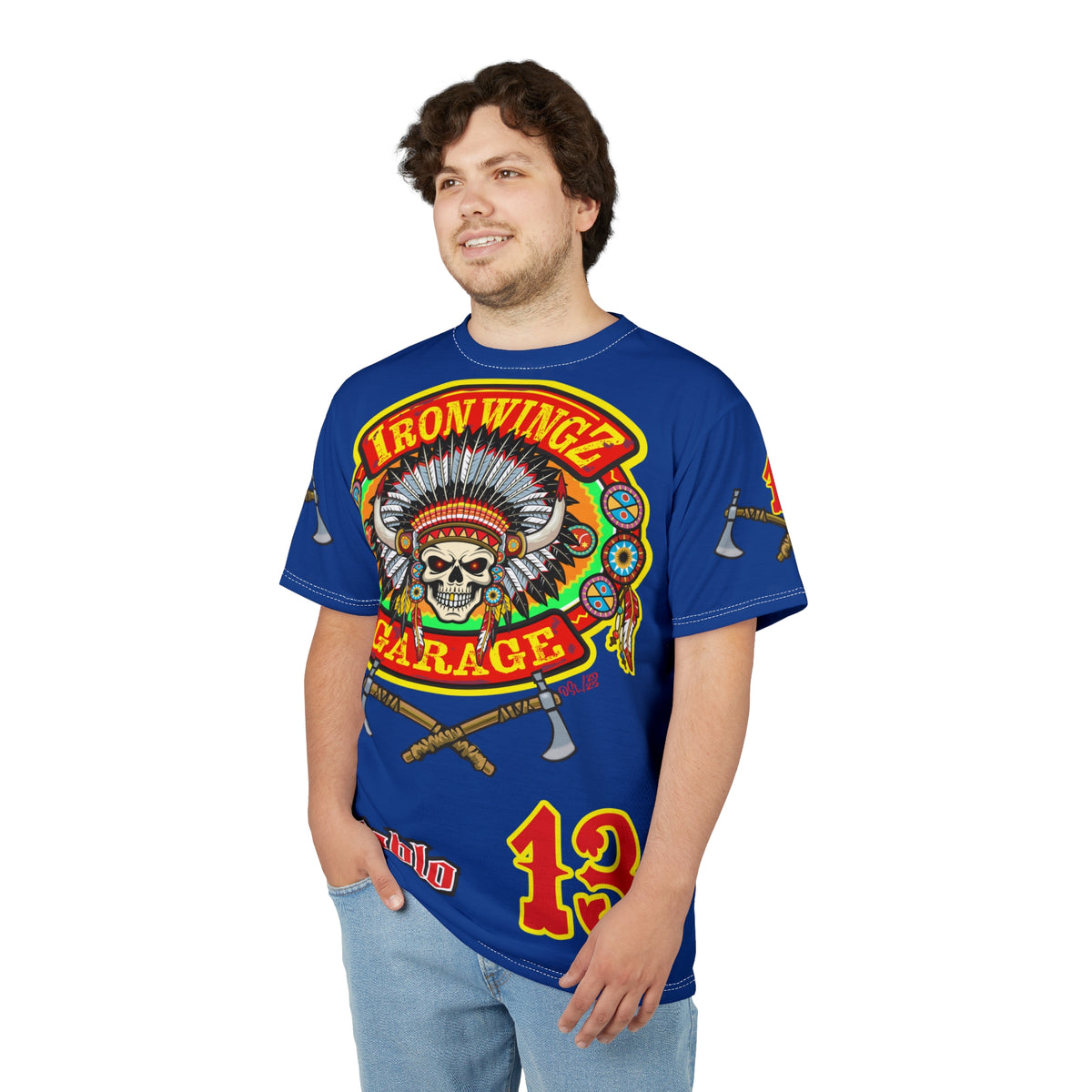 Iron Wingz Garage HiViZ Motorcycle Rider Super Tee