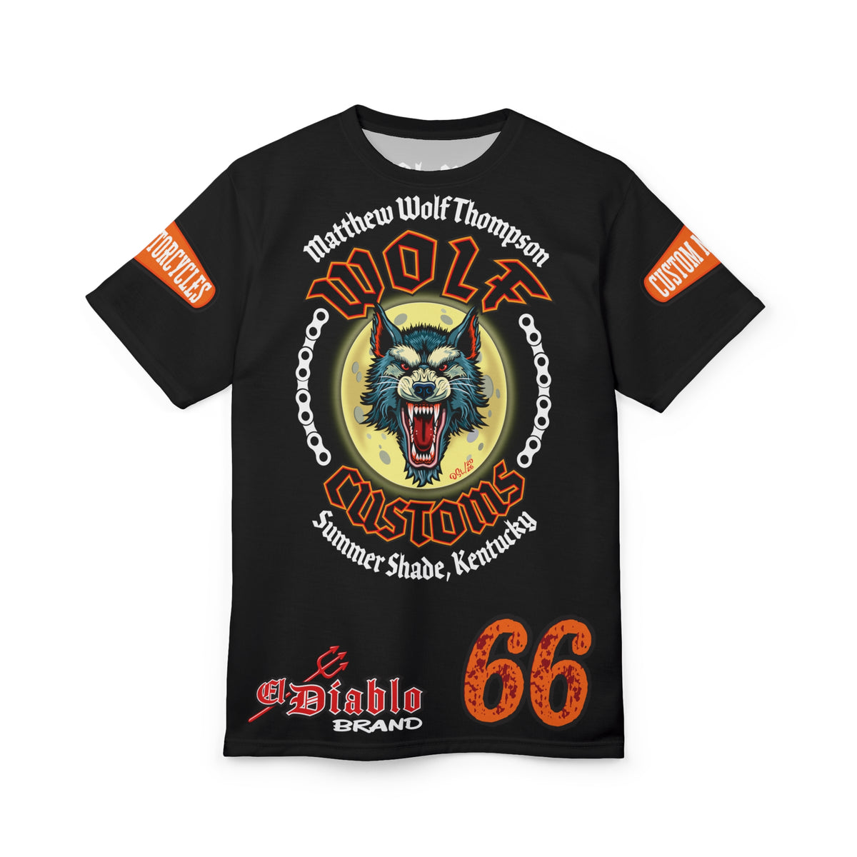 MWT Wolf Custom Motorcycles Super Tee — Viciously Cool High Performance Motorcycle Riding Shirt