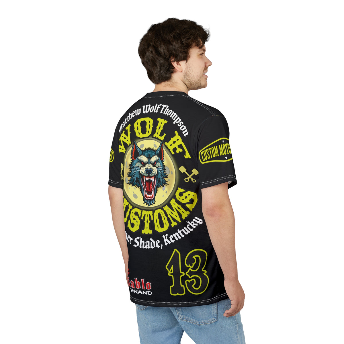MWT Wolf Customs  INTIMIDATOR SPECIAL EDITIOM  13 Black & XLWOLF Graphics- Super Riding Tee — Retro Motorcycle Club Shirt, The Best Biker Riding Tee EVER !!!