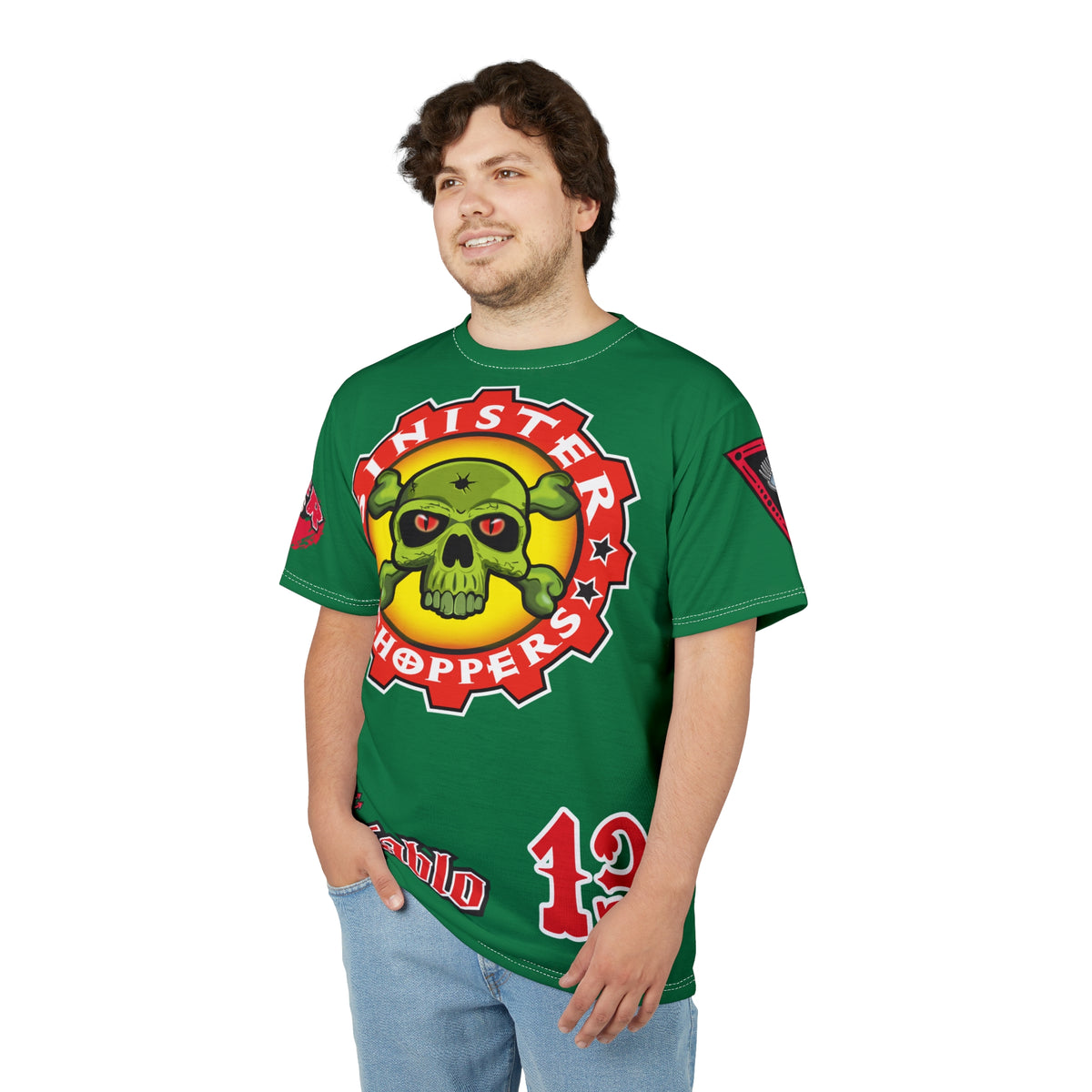 Sinister Choppers  Custom Designed Hunter Green HiViz Super Tee