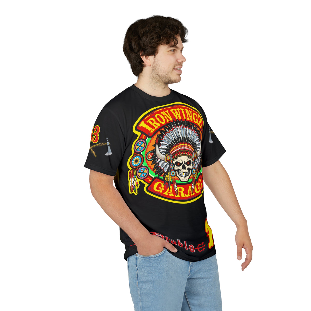 Iron Wingz Garage HiViZ Motorcycle Rider Super Tee