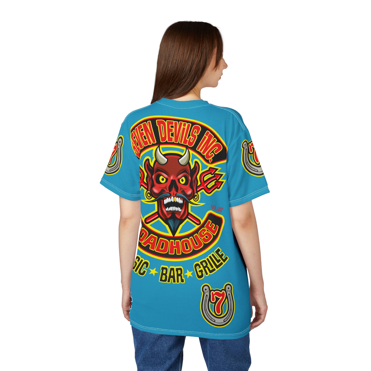 Seven Devils Inc. Roadhouse Graphic Tee - HiViz Motorcycle Custom Riding Super Tee