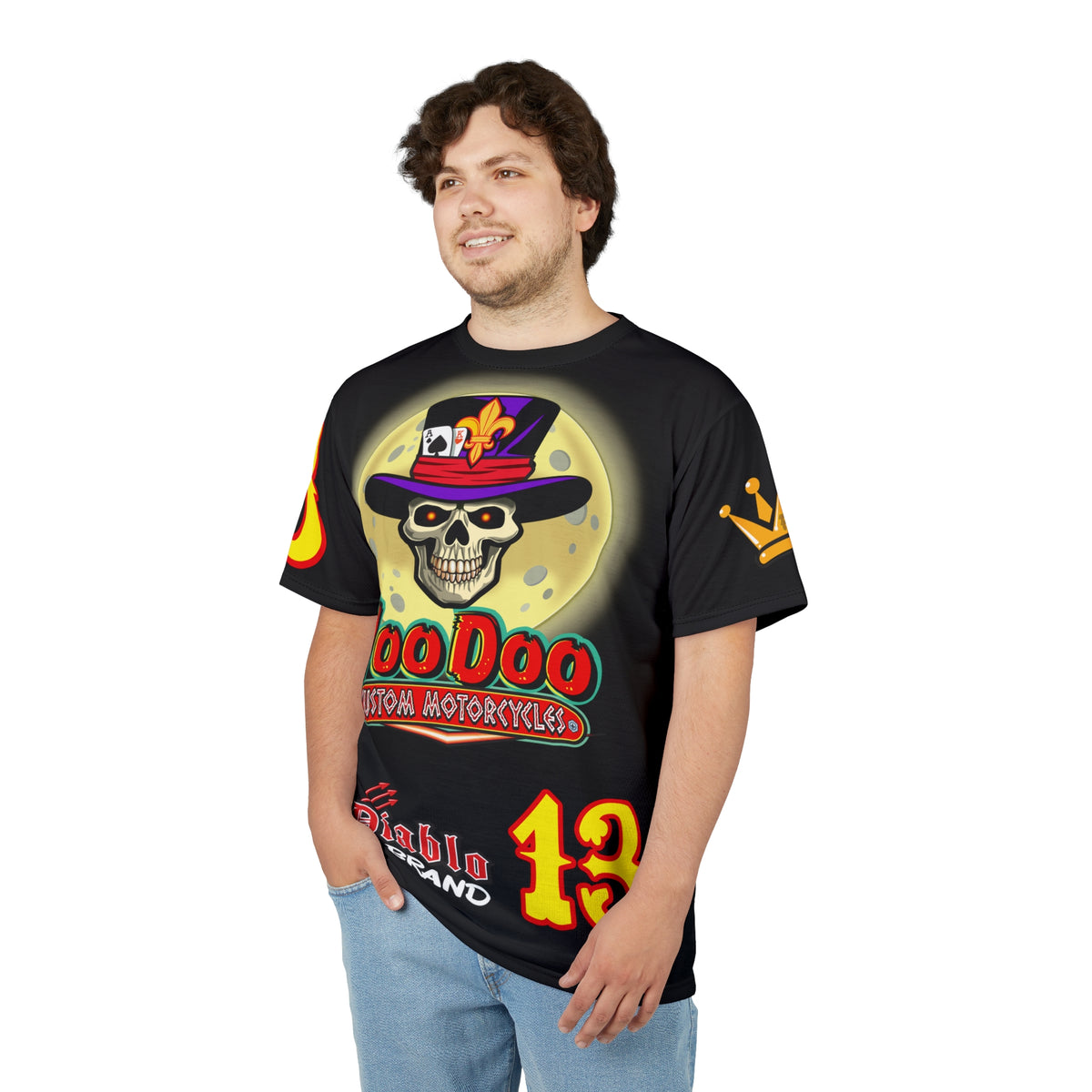 VooDoo Custom Motorcycles Black Magic Ultimate HiViz Graphics Biker Tee