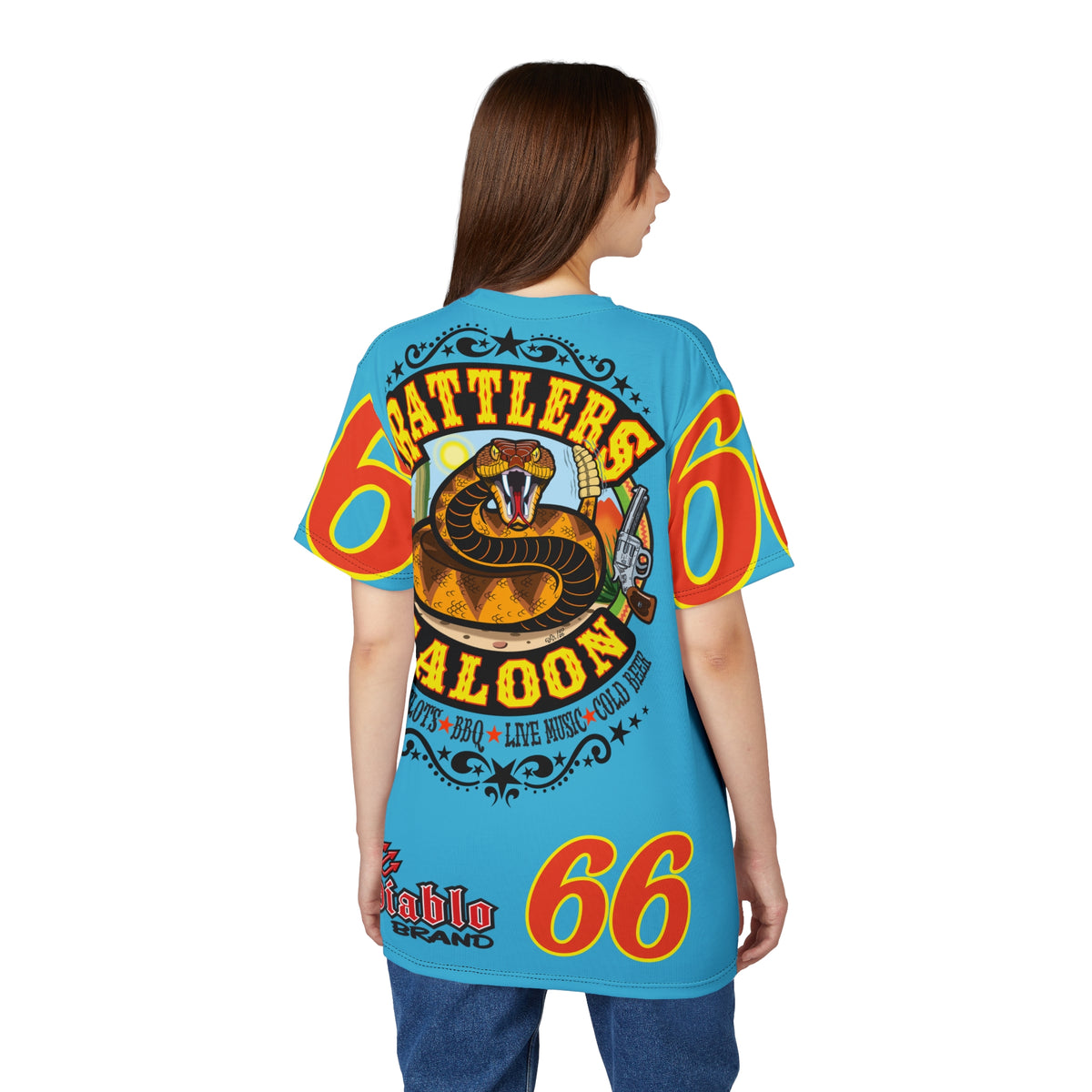 Rattlers Saloon ROUTE 66 SUPER TEE — Vintage Biker 66 Graphic Shirt