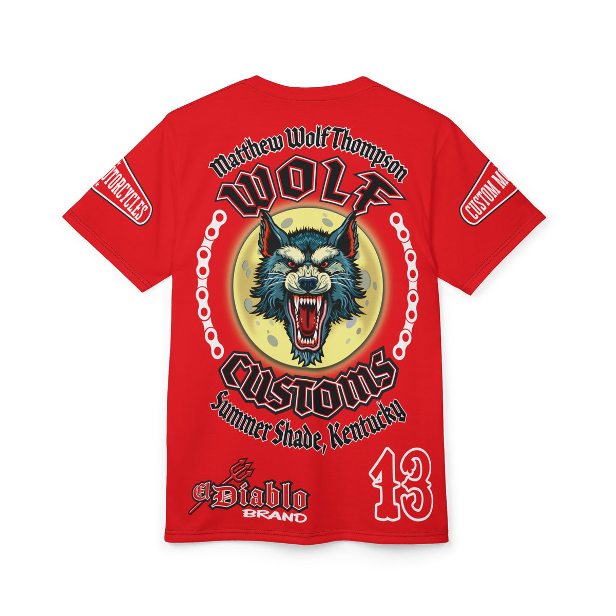 MWT Wolf Custom Motorcycles Super Tee — Viciously Cool High Performance Motorcycle Riding Shirt