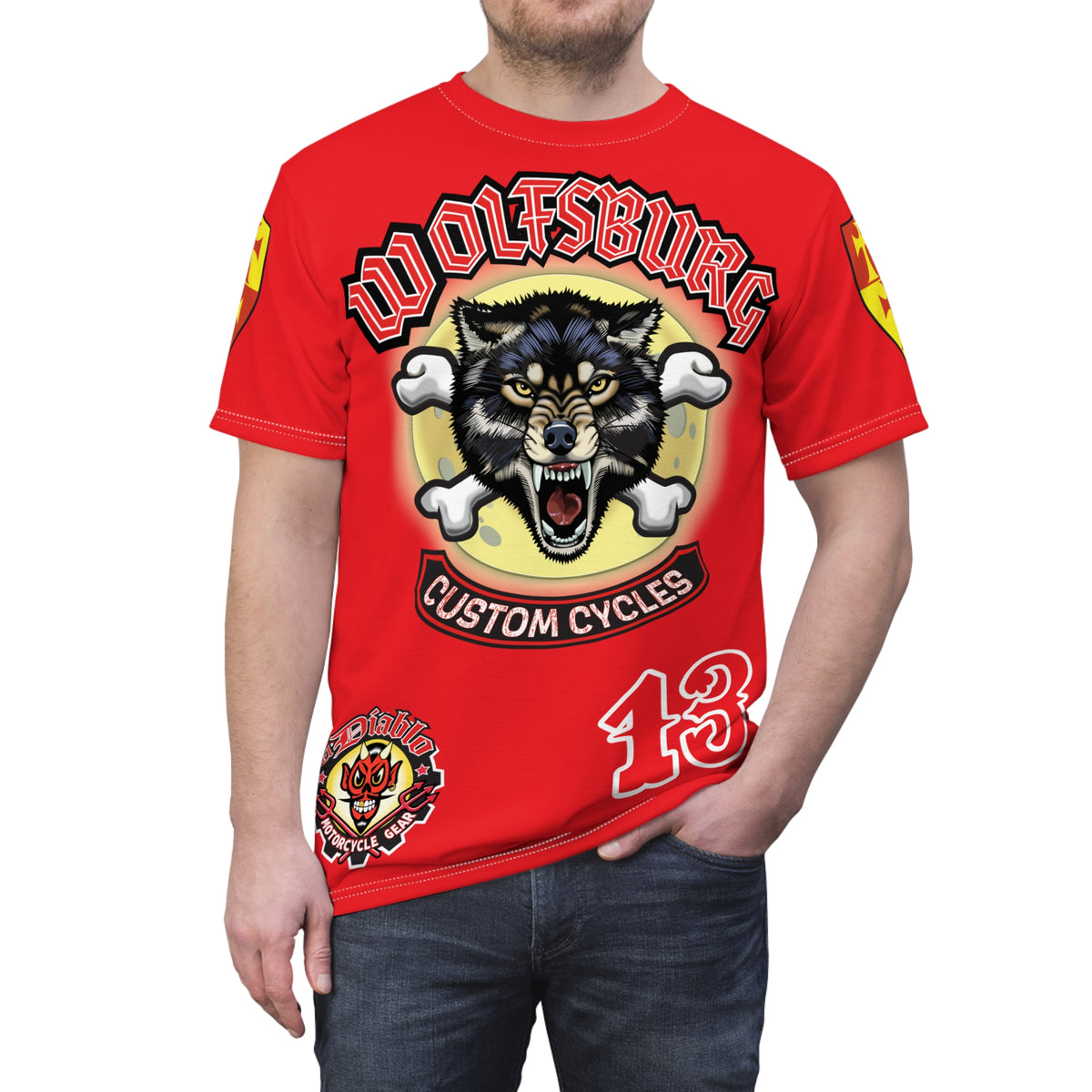 Wolfsburg Custom Cycles HiViz Graphic Super Tee for Bikers