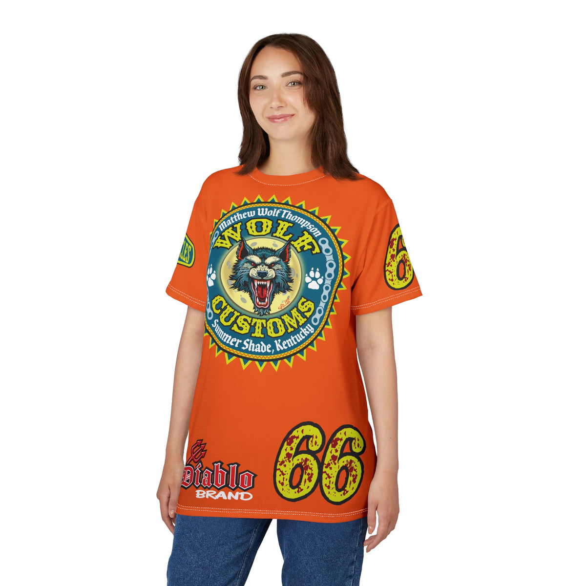 MWT Wolf Customs '66 Graphic HiViZ Super Tee — Retro Motorcycle Club Shirt, The Best Biker Riding Tee EVER !!!
