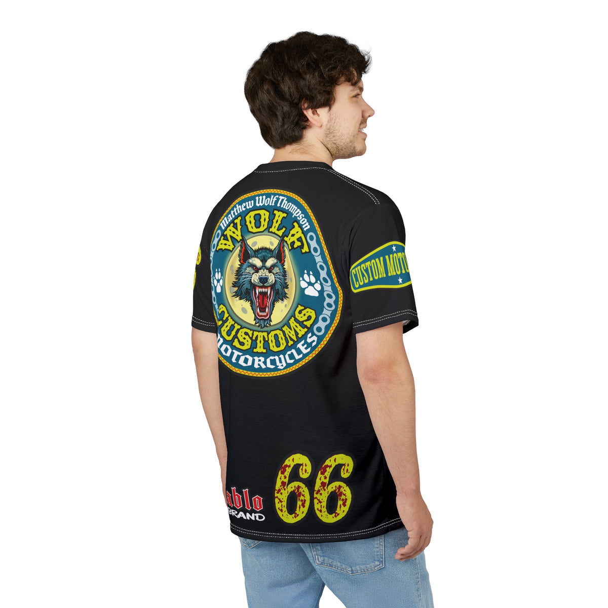 MWT Wolf Customs '66 Graphic Super  Tee — Retro Motorcycle Club Shirt The Best Biker Riding Tee EVER !!!